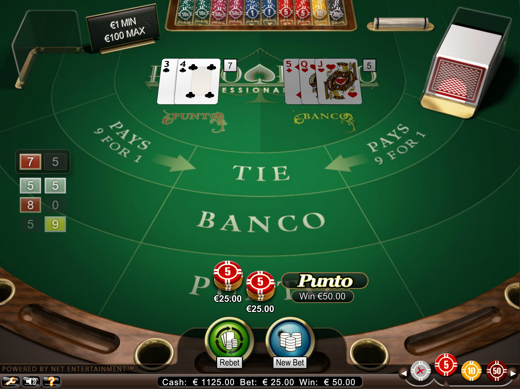 punto banco online game casino