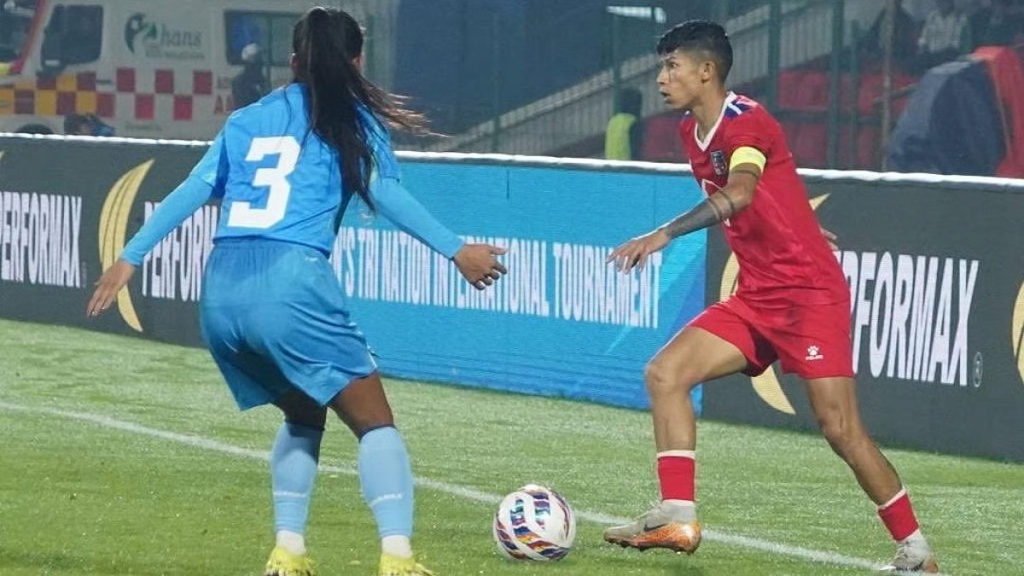 India VS Nepal 2025 Bhandari’s Double Strikes Down the Blue Tigresses